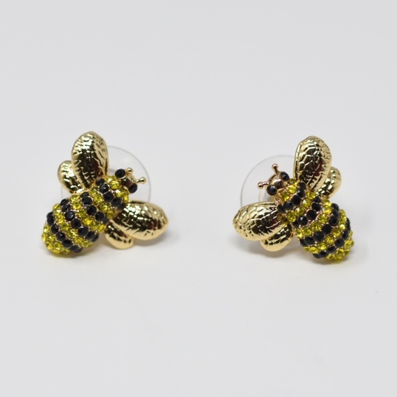 NEW Kate Spade Picnic Perfect Pavé Bee Studs - Picture 5 of 6